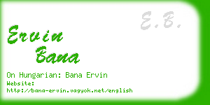 ervin bana business card